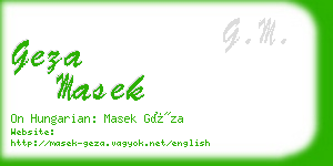 geza masek business card